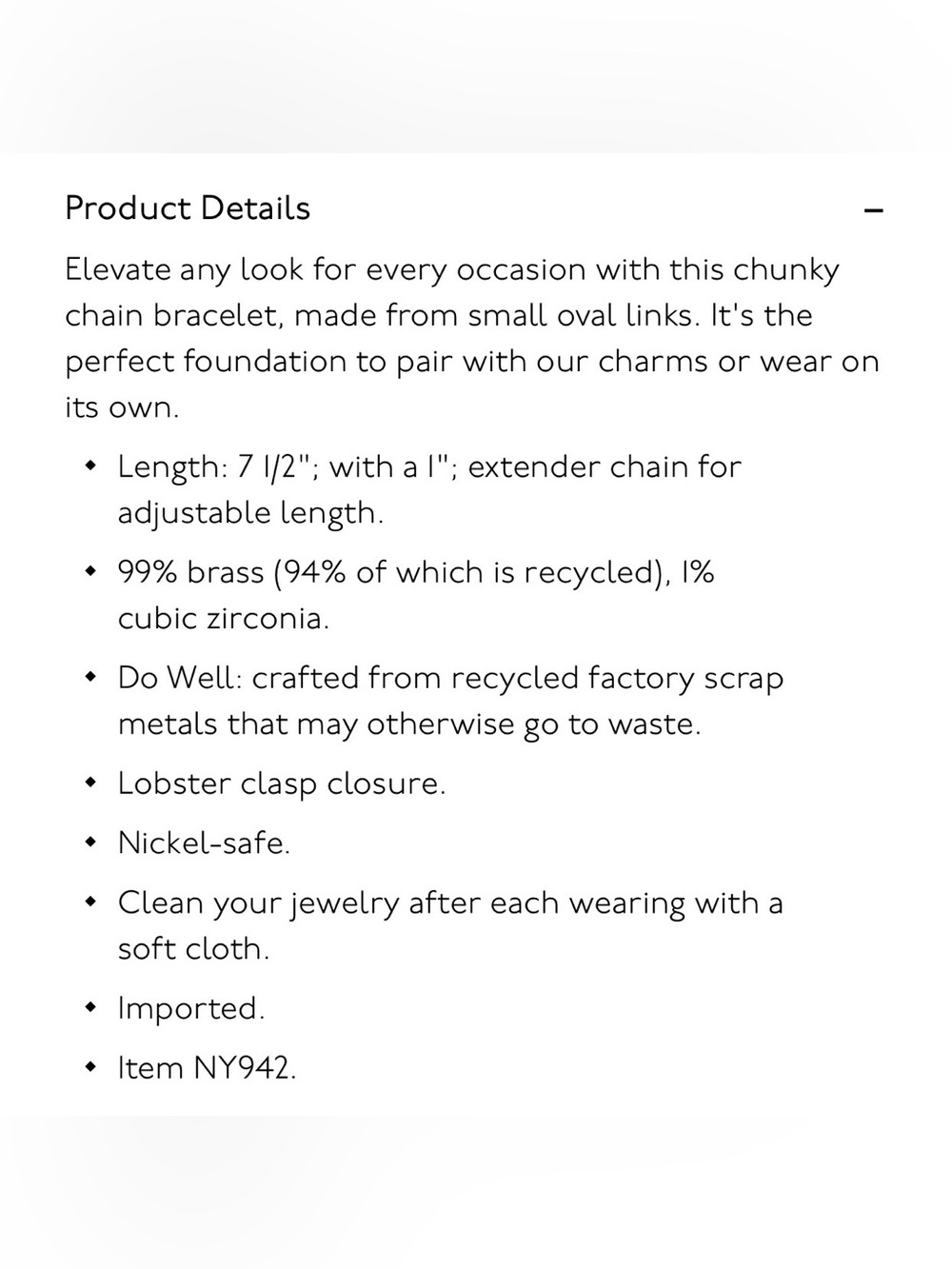 NWT MADEWELL Chunky Oval Chain Bracelet - Picture 2 of 5